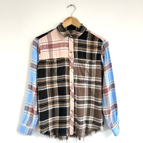 Rails Brando Top in Chelsea Plaid patchwork multicolored print - Picture 2 of 10